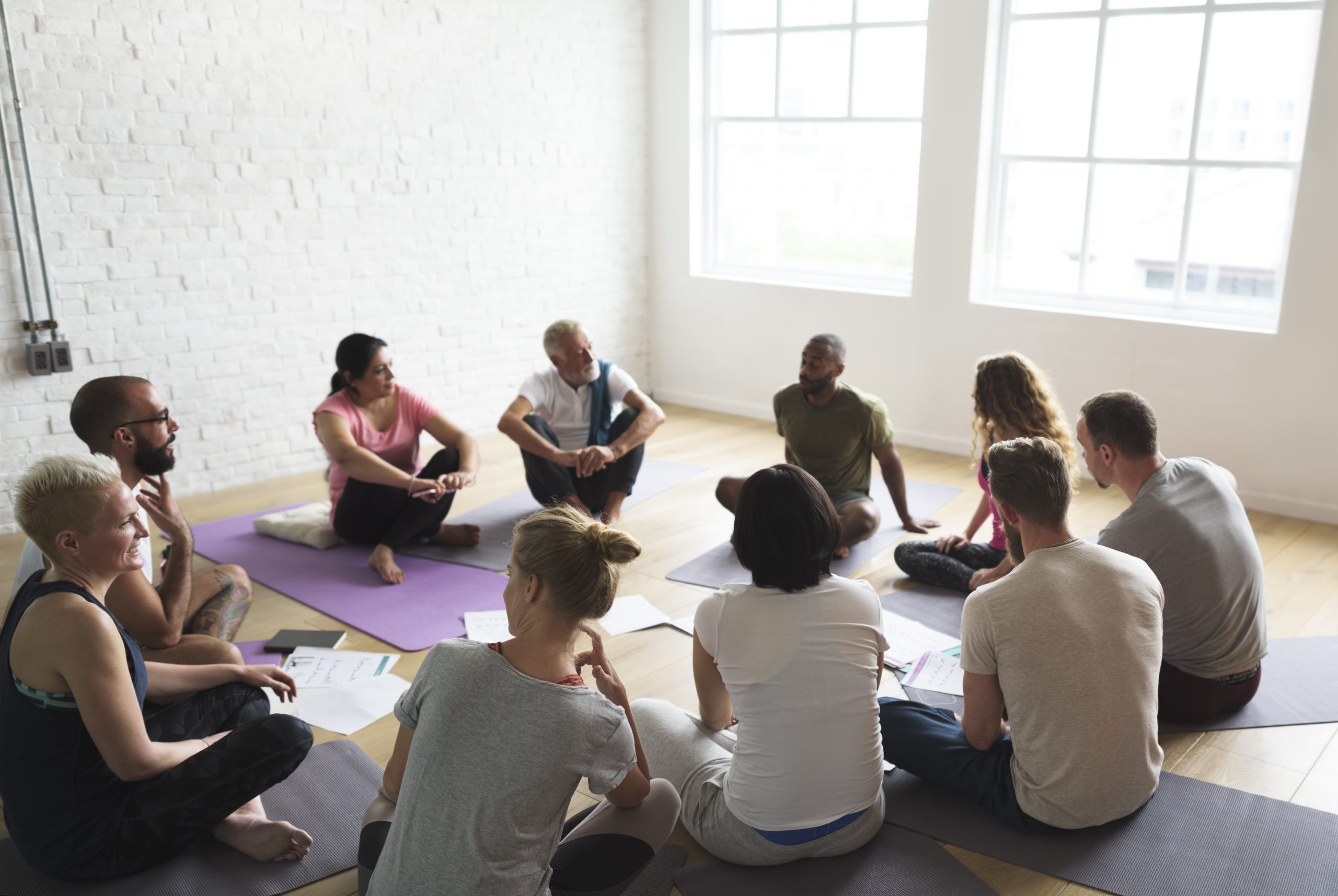 Diversity People Exercise Class Relax Concept